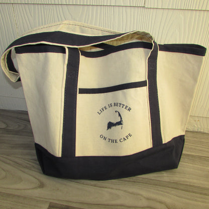 Life is Better on the Cape Tote - Navy